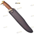18 Inch D2 Bowie Knife Slotted Fuller with Rosewood Handle and Brass Guard - Lavish Blade