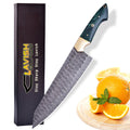Handmade Damascus Chef Knife 13 Inch Marbled Green Resin Handle with Gift Box