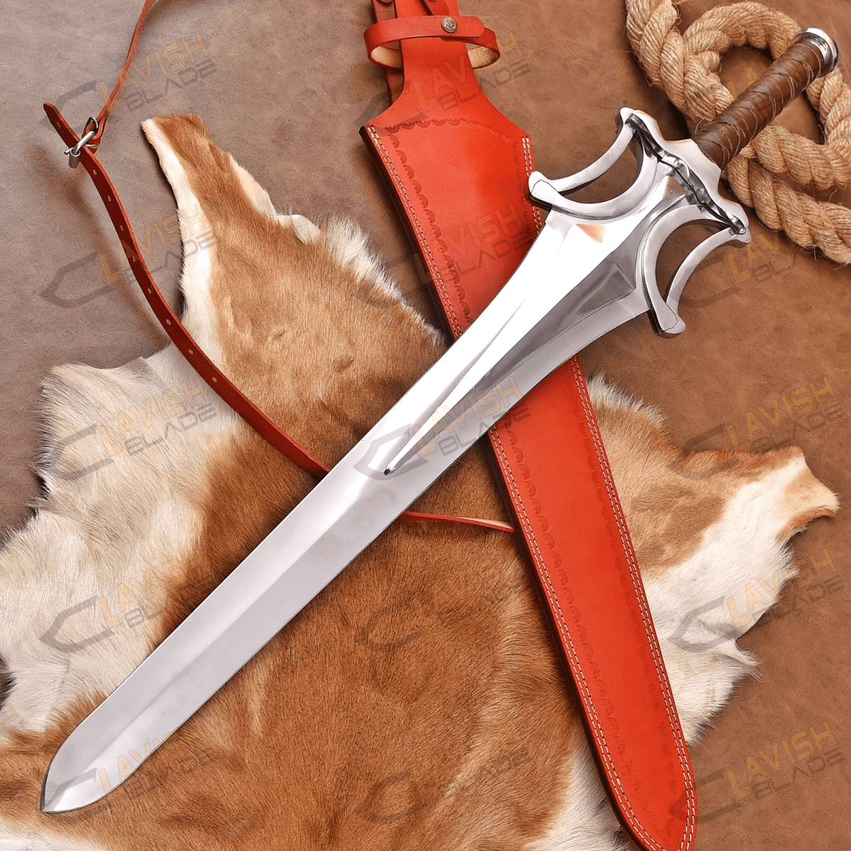 Champion's Power Sword Replica 42 Inch Fantasy Sword with Sheath - Lavish Blade
