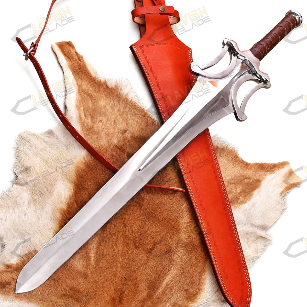 Champion's Power Sword Replica 42 Inch Fantasy Sword with Sheath - Lavish Blade