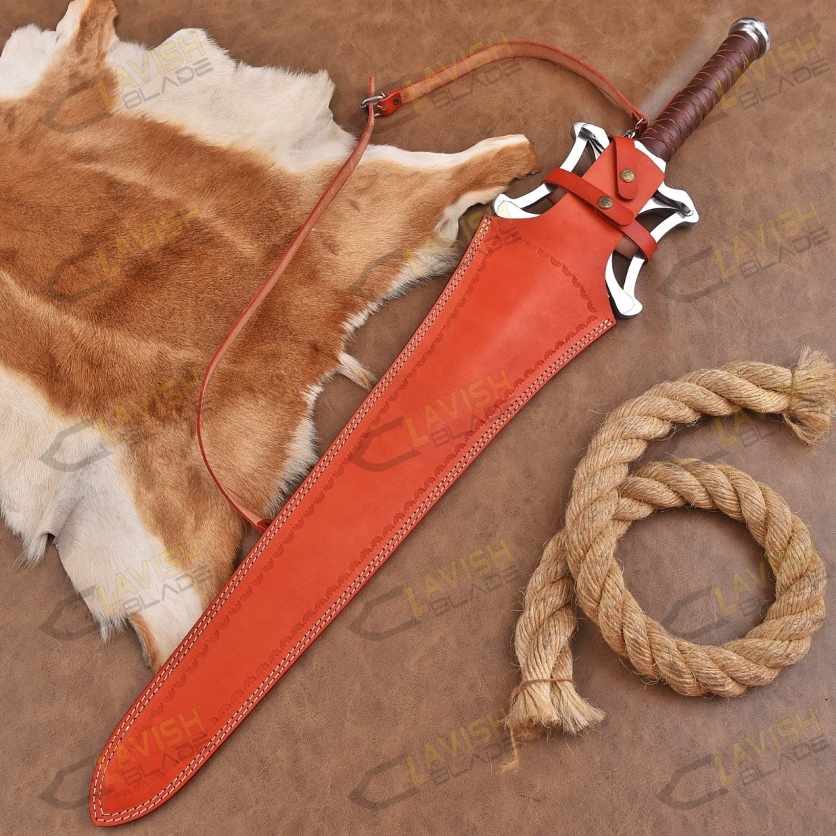 Champion's Power Sword Replica 42 Inch Fantasy Sword with Sheath - Lavish Blade