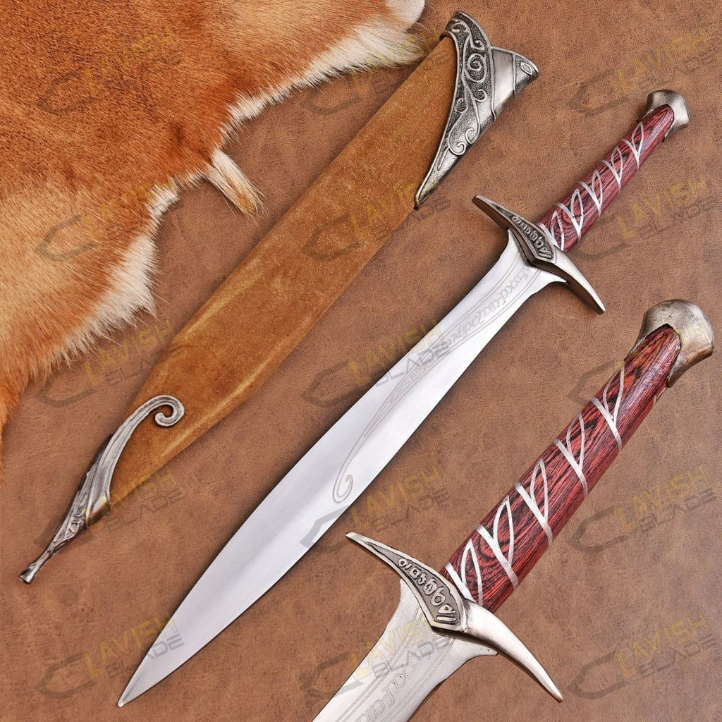 Elven-Style Short Sword Replica 22 Inch Stainless Steel with Scabbard - Lavish Blade