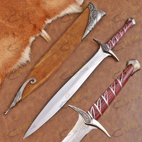 Elven-Style Short Sword Replica 22 Inch Stainless Steel with Scabbard - Lavish Blade