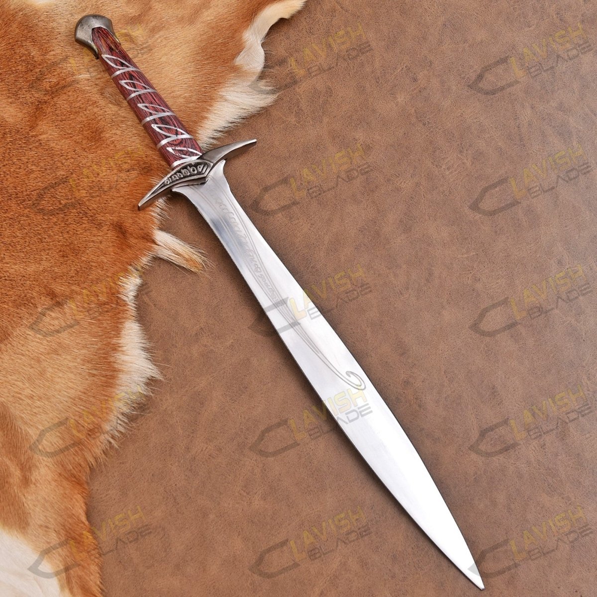 Elven-Style Short Sword Replica 22 Inch Stainless Steel with Scabbard - Lavish Blade