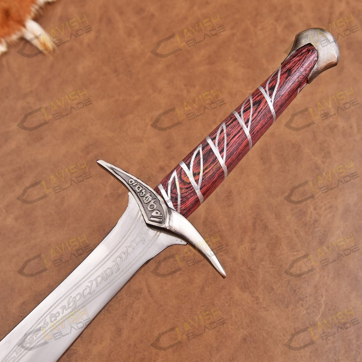 Elven-Style Short Sword Replica 22 Inch Stainless Steel with Scabbard - Lavish Blade