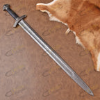 Hand Forged Damascus Steel Viking Sword 40 Inch with Custom Scabbard - Lavish Blade