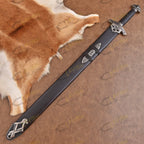 Hand Forged Damascus Steel Viking Sword 40 Inch with Custom Scabbard - Lavish Blade