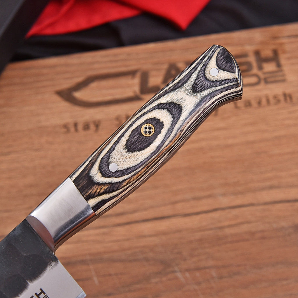 Hand Forged High Carbon Stainless Chef Knife 13 Inch Raindrop Pattern - Lavish Blade