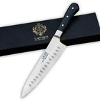 Hand Forged J2 Steel Santoku Knife 12.5 Inch Granton Edge with Micarta Handle - Lavish Blade