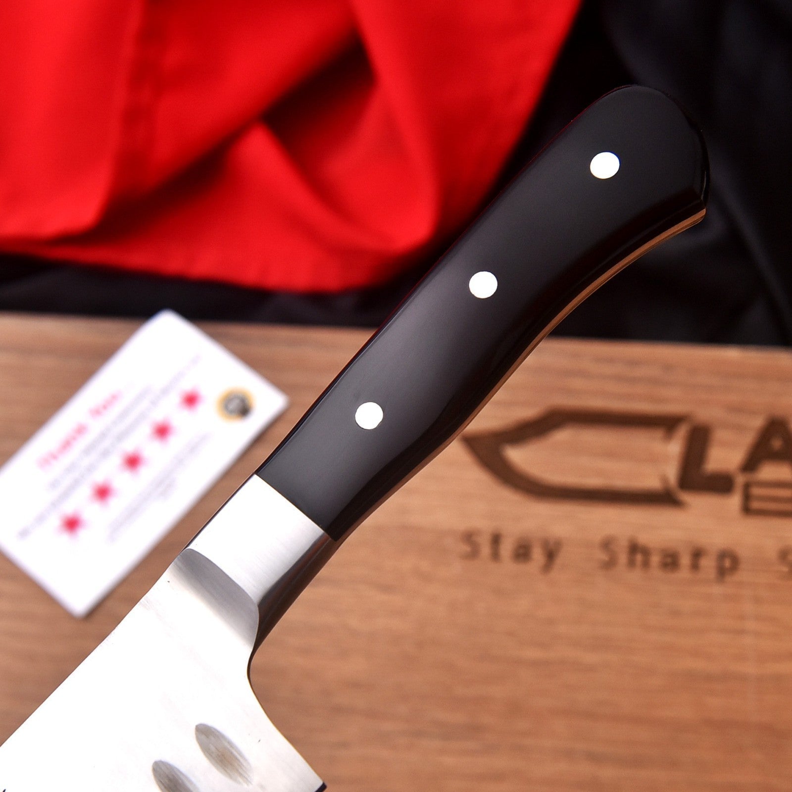 Hand Forged J2 Steel Santoku Knife 12.5 Inch Granton Edge with Micarta Handle - Lavish Blade