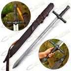 Hand Forged Viking Sword Replica 40 Inch Carbon Steel with Scabbard - Lavish Blade