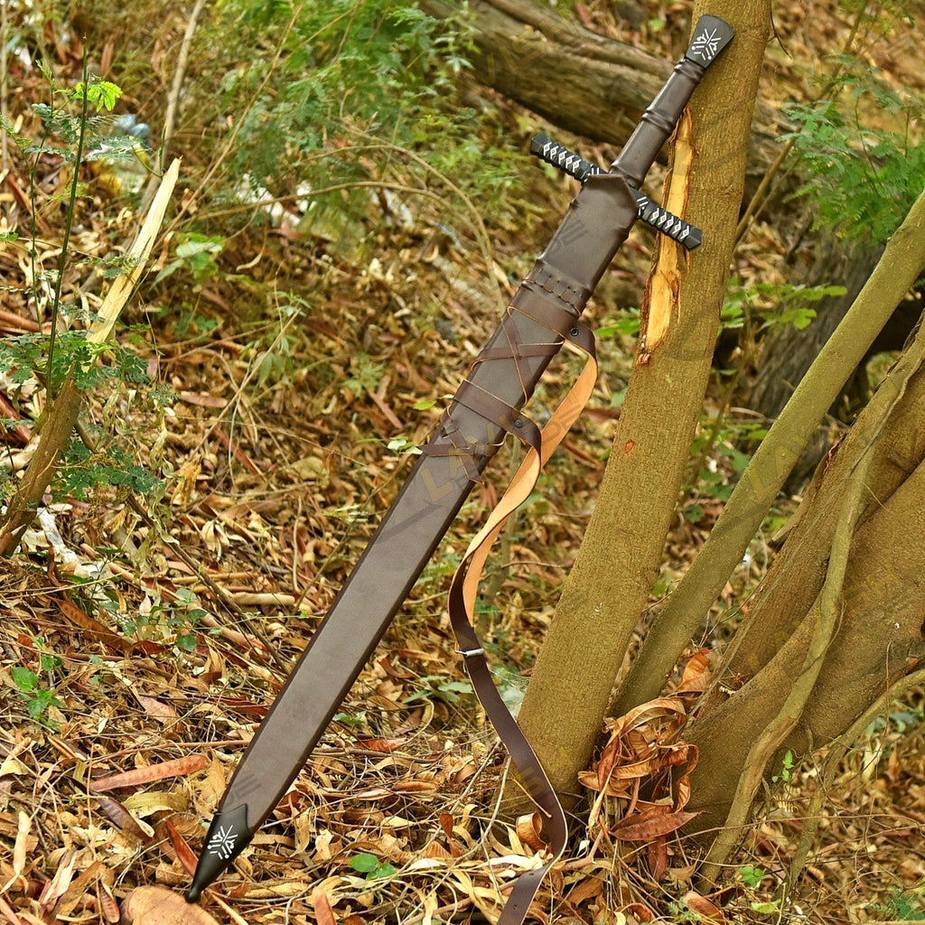 Hand Forged Viking Sword Replica 40 Inch Carbon Steel with Scabbard - Lavish Blade