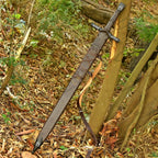 Hand Forged Viking Sword Replica 40 Inch Carbon Steel with Scabbard - Lavish Blade