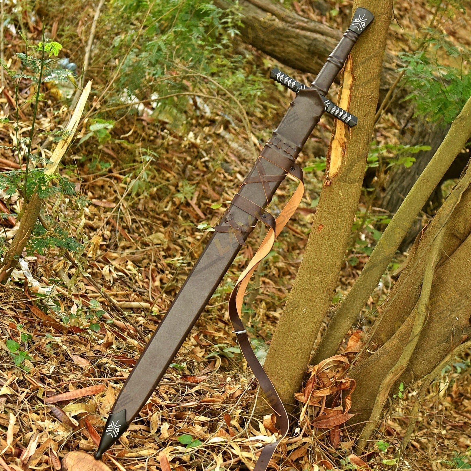 Hand Forged Viking Sword Replica 40 Inch Carbon Steel with Scabbard - Lavish Blade