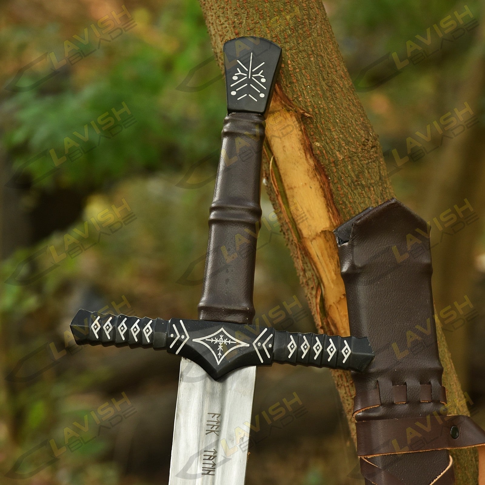 Hand Forged Viking Sword Replica 40 Inch Carbon Steel with Scabbard - Lavish Blade
