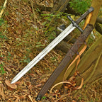 Hand Forged Viking Sword Replica 40 Inch Carbon Steel with Scabbard - Lavish Blade