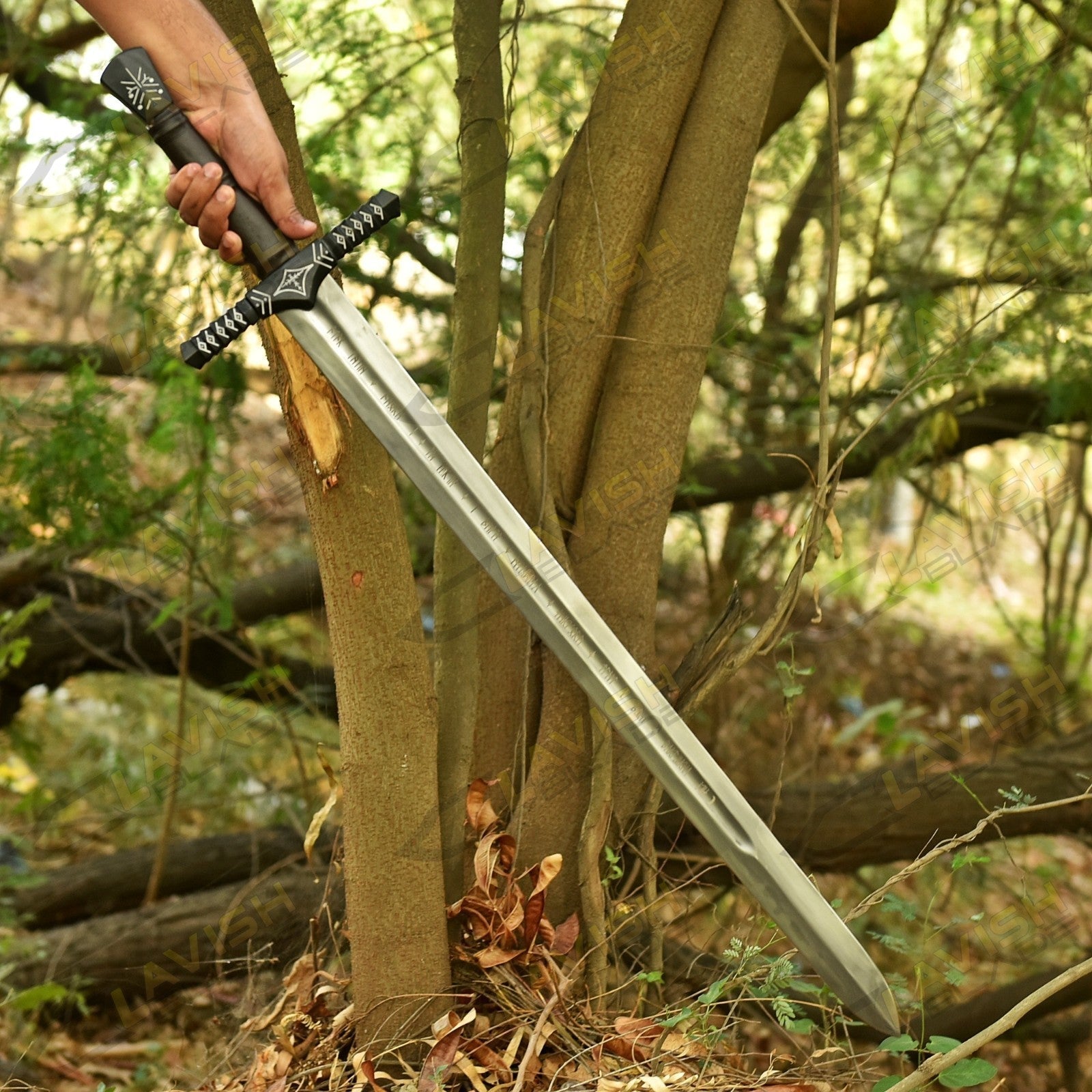 Hand Forged Viking Sword Replica 40 Inch Carbon Steel with Scabbard - Lavish Blade