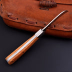 Handcrafted Stainless Folding Pocket Knife Wood and Bone with Engraving Option - Lavish Blade
