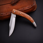 Handcrafted Stainless Folding Pocket Knife Wood and Bone with Engraving Option - Lavish Blade