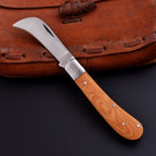 Handcrafted Stainless Folding Pocket Knife Wood and Bone with Engraving Option - Lavish Blade
