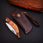 Handcrafted Stainless Folding Pocket Knife Wood and Bone with Engraving Option - Lavish Blade