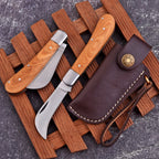 Handcrafted Stainless Folding Pocket Knife Wood and Bone with Engraving Option - Lavish Blade