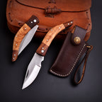 Handcrafted Stainless Folding Pocket Knife Wood and Bone with Engraving Option - Lavish Blade