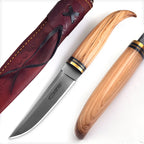 Handmade Acid Wash Bushcraft Knife 10 Inch Olive Wood Handle with Sheath - Lavish Blade