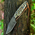 Handmade Acid Wash Hunting Knife 8 Inch Multicolored Wood Handle with Sheath - Lavish Blade