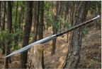Handmade Carbon Steel Viking Spear Sword 36 Inch with Leather Sheath