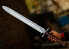 Handmade Celtic Leaf Sword Replica Carbon Steel with Rosewood Handle and Sheath - Lavish Blade