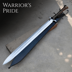 Handmade Celtic Leaf Sword Replica Carbon Steel with Rosewood Handle and Sheath - Lavish Blade
