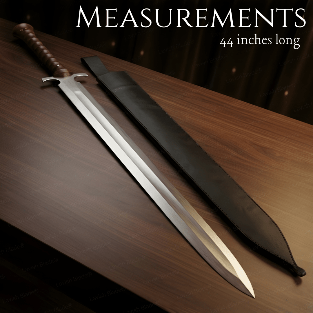 Handmade Celtic Leaf Sword Replica Carbon Steel with Rosewood Handle and Sheath - Lavish Blade