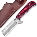 Handmade Cowboy Bull Cutter Knife 8 Inch Red Wood Handle with Leather Sheath - Lavish Blade