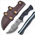 Handmade Damascus Bowie Hunting Knife 10 Inch Green Micarta Handle with Sheath - Lavish Blade