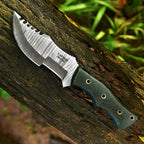 Handmade Damascus Bowie Hunting Knife 10 Inch Green Micarta Handle with Sheath - Lavish Blade
