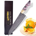 Handmade Damascus Chef Knife 13 Inch Pink Marbled Resin Handle with Gift Box - Lavish Blade