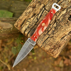 Handmade Damascus Fire Dagger 8 Inch Pearl Fire Resin Handle with Sheath - Lavish Blade
