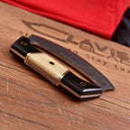 Handmade Damascus Ulu Knife 5.5 Inch Mezzaluna with Bone and Resin Handle - Lavish Blade