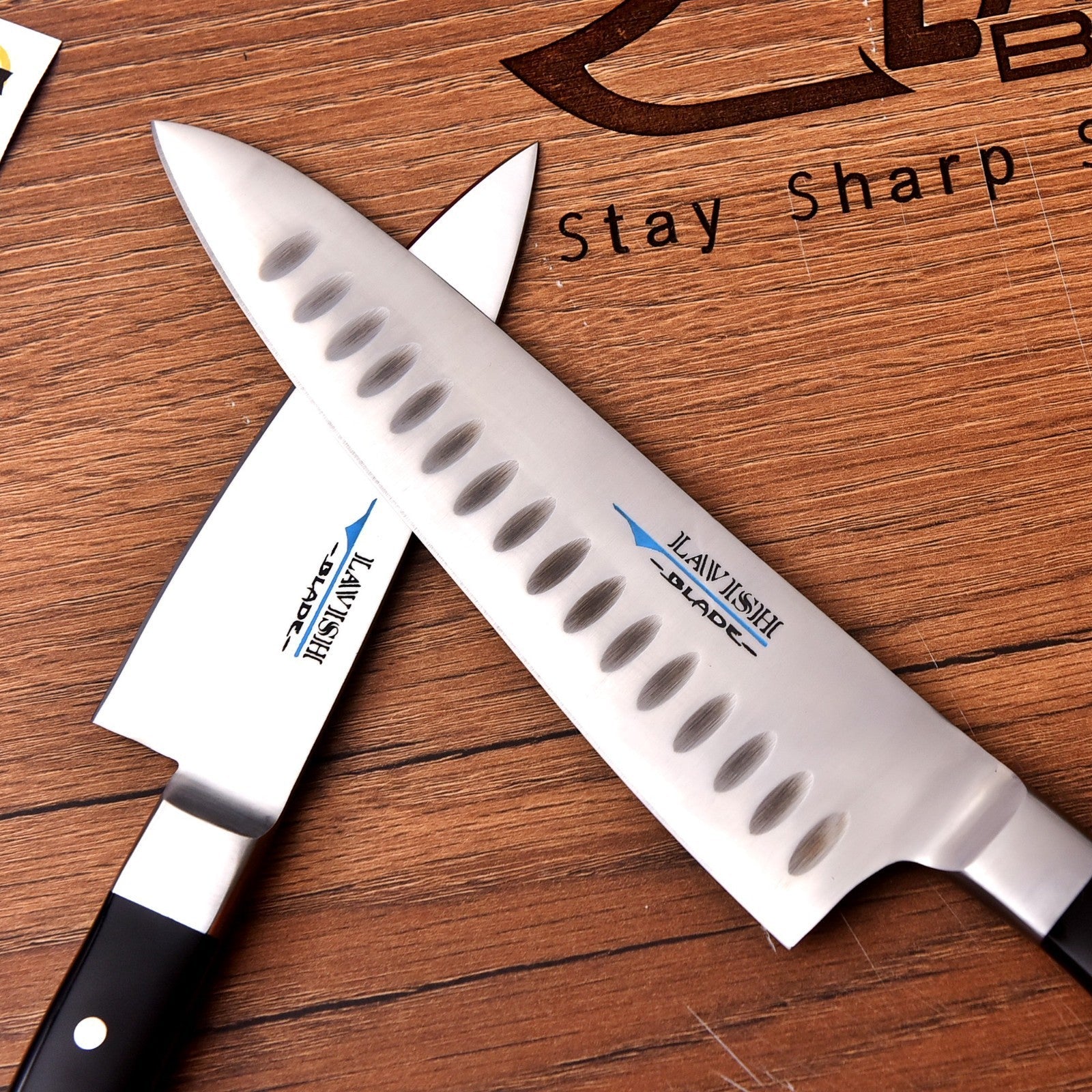 Handmade J2 High Carbon Steel 2 Piece Chef Knife Set with Roll-Up Leather Sheath - Lavish Blade