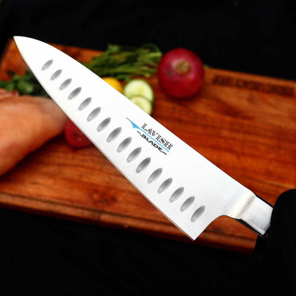 Handmade J2 High Carbon Steel 2 Piece Chef Knife Set with Roll-Up Leather Sheath - Lavish Blade
