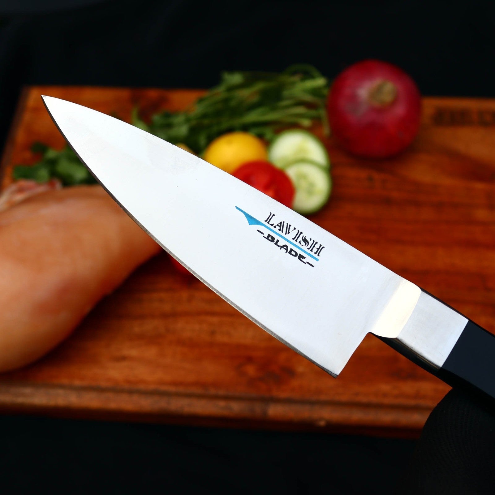 Handmade J2 High Carbon Steel 2 Piece Chef Knife Set with Roll-Up Leather Sheath - Lavish Blade