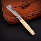 Handmade Stainless Steel EDC Folding Knife Wood and Bone Handle with Sheath - Lavish Blade