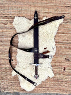 Knights Templar Accolade Sword Replica 38 Inch with Leather Scabbard - Lavish Blade