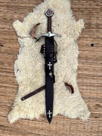 Knights Templar Accolade Sword Replica 38 Inch with Leather Scabbard - Lavish Blade
