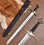 Knights Templar Crusader Sword Replica 38 Inch with Leather Scabbard - Lavish Blade