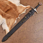 Knights Templar Crusader Sword Replica 38 Inch with Leather Scabbard - Lavish Blade