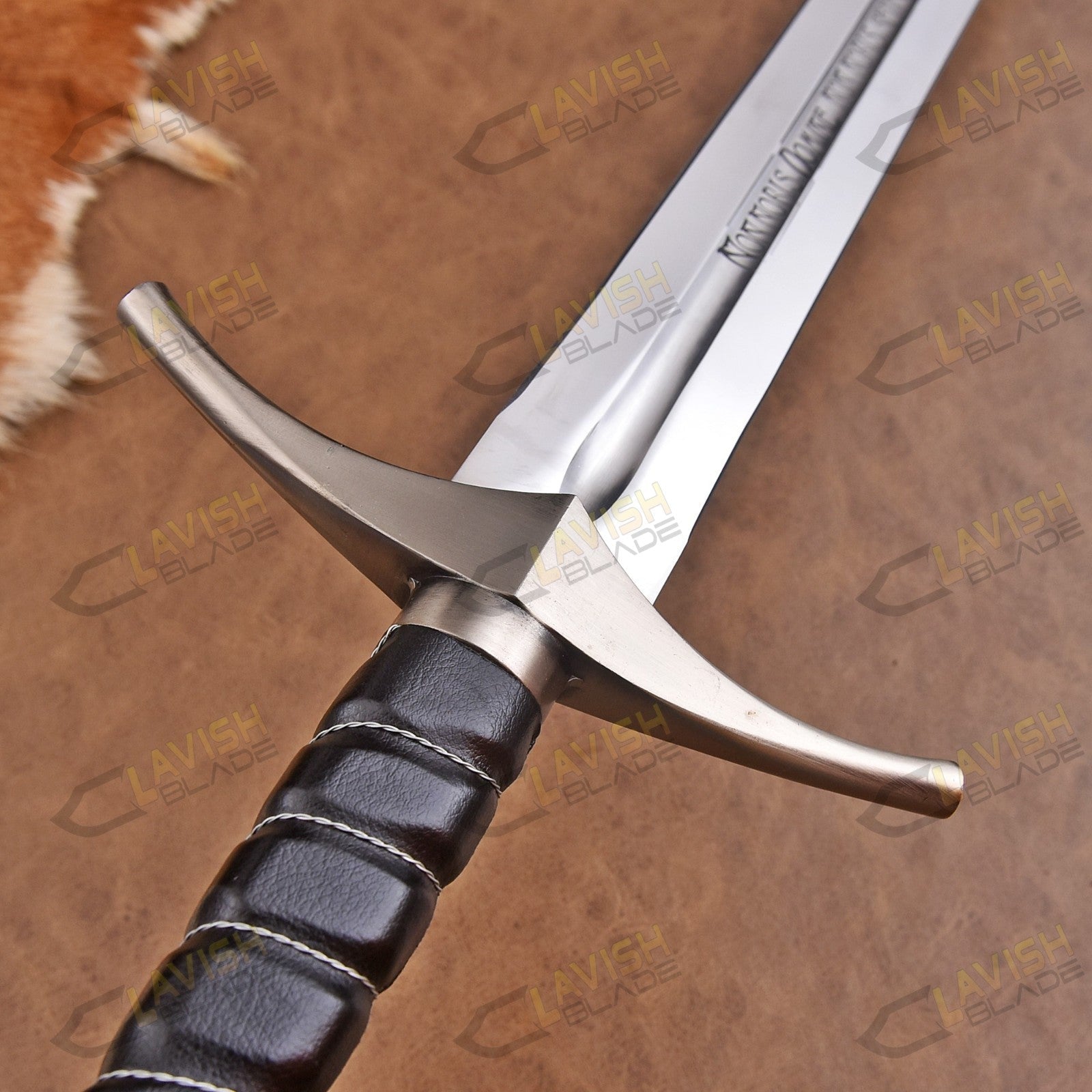 Knights Templar Crusader Sword Replica 38 Inch with Leather Scabbard - Lavish Blade