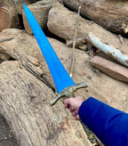 Moonlit Greatsword Replica 39 Inch Blue Fantasy Sword with Wall Mount