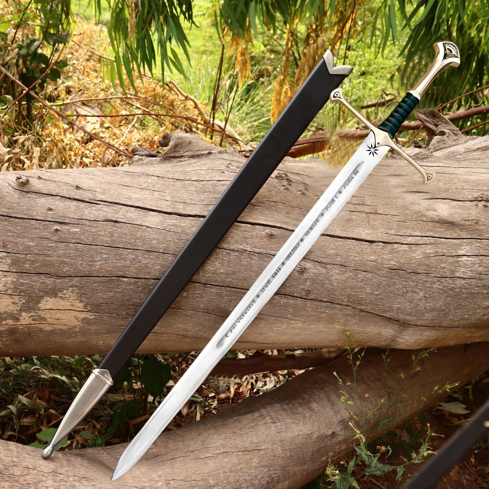 Reforged King's Longsword Replica 42 Inch with Black Scabbard - Lavish Blade
